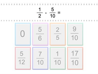 Add and Subtraction Fractions with unlike denominators