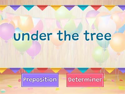 Preposition or Determiner?