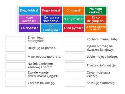 ACCUSATIVE (BIERNIK). Proszę połączyć. 