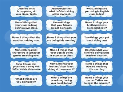 Hot Spot 3 - Module 1 Lesson 2 present continuous conversation