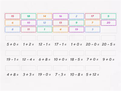 Addition and subtraction within 20 