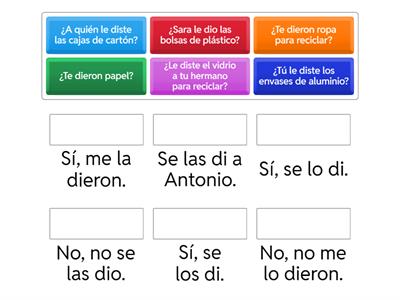 Pronombres de objeto directo e indirecto