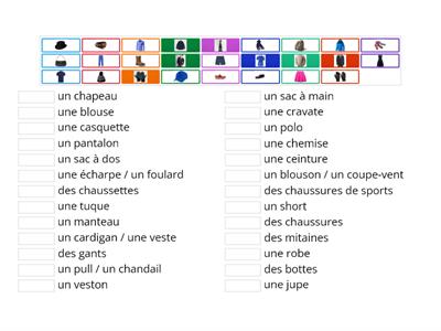Les vêtements (apparier)