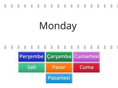 Week Days English-Turkish by Malak 