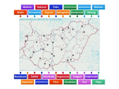 Magyarország települései/2 (közép érettségi követelmény)