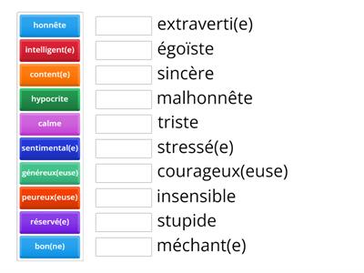 Apparier - Le contraire  (1) - Caractère