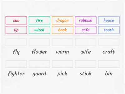 Match halves of the compound nouns.