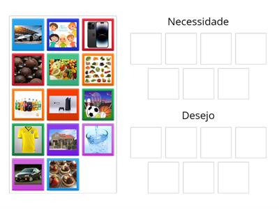 Agrupa as necessidades e os desejos