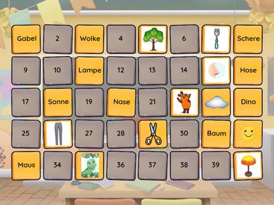 Wort-Bild Zuordnung zur Schreibtabelle (Zebra)