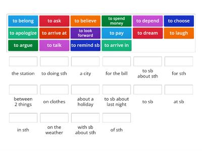 Dependent prepositions after verbs