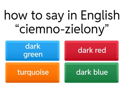 colours in English language