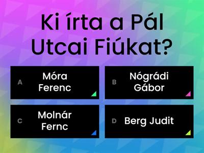 Pál Utcai Fiúk quiz