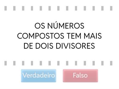 NÚMEROS PRIMOS E COMPOSTOS