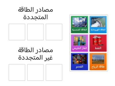 بطاقة خروج -مصادر الطاقة 