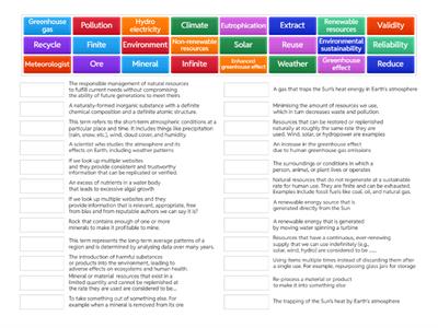 Year 9 Environmental sustainability