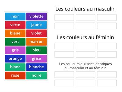 les couleurs au féminin