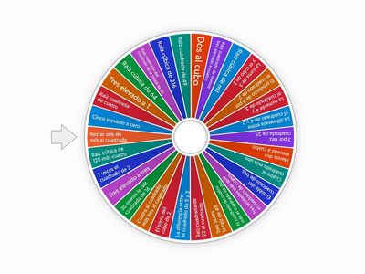 Bingo de potencias y raíces (elegir números entre el 1 y el 30)