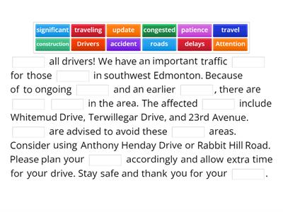 Traffic Dealys- South West Edmonton