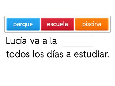 Completa la oración - Comunicación (3° grado)