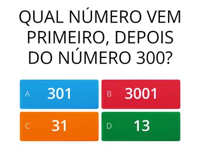 Ordem crescente e ordem decrescente / Sucessor e Antecessor