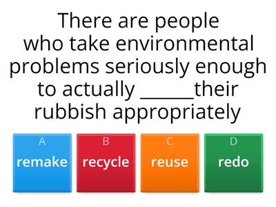 Vocab quiz on environment.