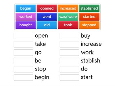 Regular and irregular verbs