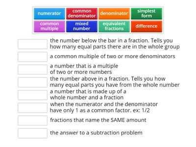 5th grade Chapter 6 Go Math Vocabulary