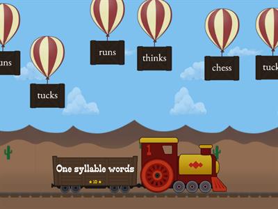 One Syllable and Two Syllable Words