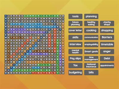 Life skills wordsearch