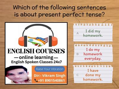 Present perfect tense by esc24x7 _ online learning with 8901540861