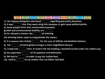 VB lessons Collocation, collocation, collocation hw