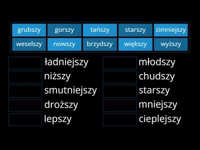 Stopniowanie przymiotników - ANTONIMY