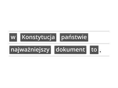 Konstytucja 3 Maja - ułóż zdania!