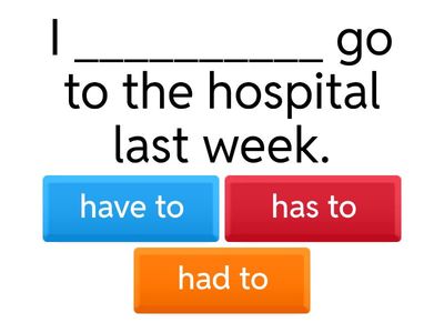 Have to, has to or had to?