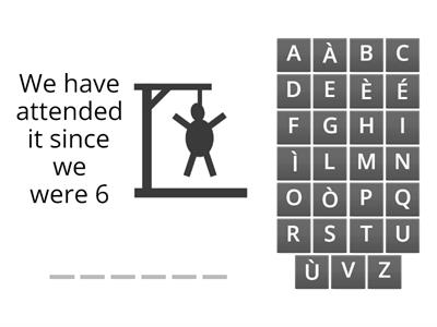 gioco dell'impiccato con "for" e "since"