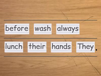 PU2 U2 L3 Sentence Unjumble