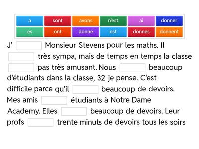 Describe with etre and avoir. 