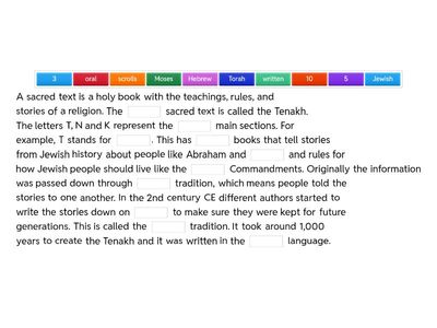 Junior Cycle Exam Q - How did a named sacred text develop?