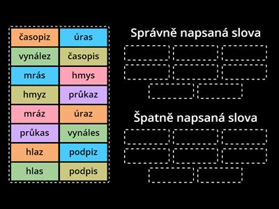 Český jazyk 2. třída pravopisná pětiminutovka 02 s,z