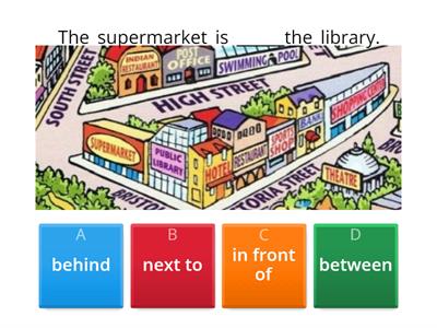 Prepositions of place. PLACES IN TOWN