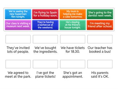 Present continuous – future arrangements  