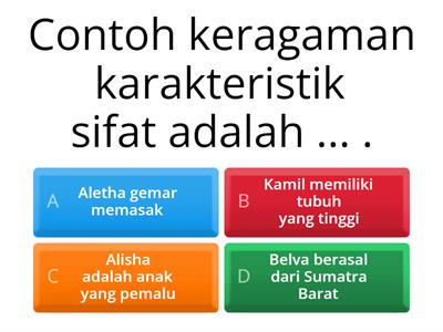 KEBERAGAMAN KARAKTERISTIK