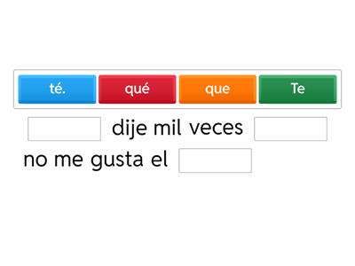 Monosílabos con y sin tilde