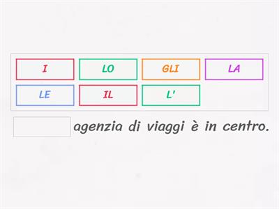 Lezione 2 : Il, lo, l', i, gli, la, le... (altri esempi)