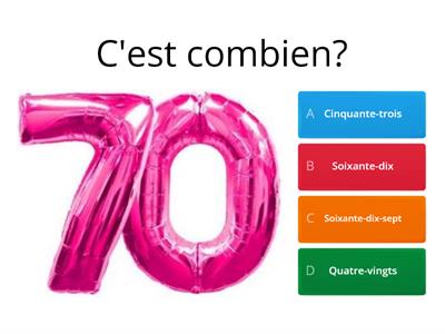 Les nombres de 60  à 100