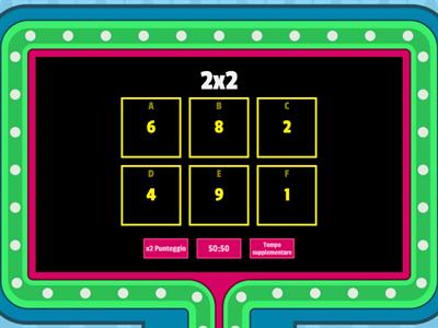 aperazioni col x seconda elementare