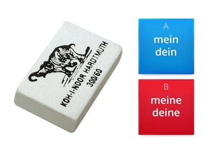 mein/dein meine/deine (Schulsachen, 3. Kl. Konfetti) II.