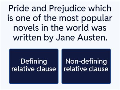 Defining or non-defining relative clause