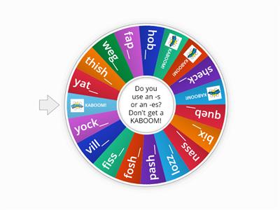 NONSENSE WORDS Suffix -s Suffix -es KABOOM!