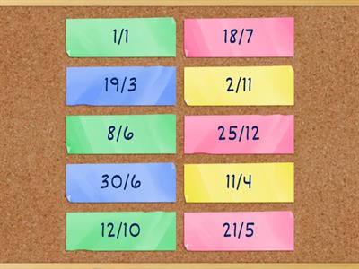 Vocabulary: Dates (Level elementary 6B)